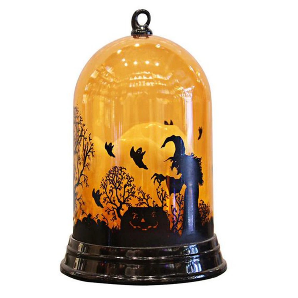 Halloween Decoration Party Mini Ornaments Festival Battery Powered Pumpkin Light Desktop Haunted Witch Lamp Indoor |