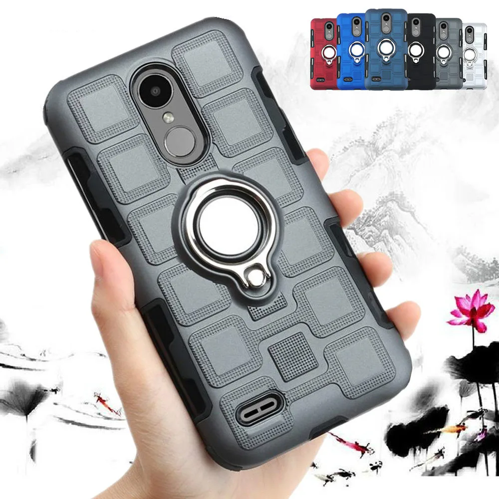 Защитный чехол с кольцом для LG K10 K4 K8 2017 2018 K11 K12 Plus Q6 Q8 Q7 Aipha Stylo 5 Stylus 3 силиконовый Жесткий накладка|Бамперы| |