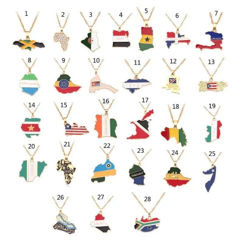 Ожерелье с изображением флага страны Африка Гана Нигерия подводное море Ямайка