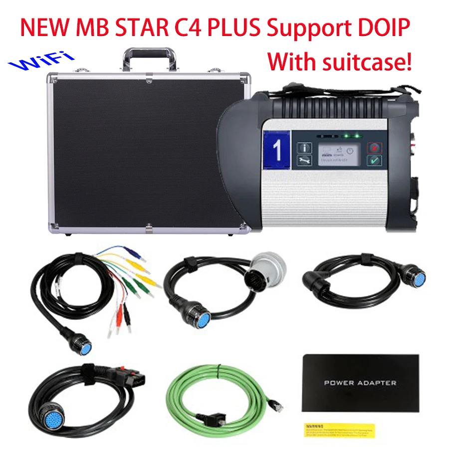 New! MB SD CONNECT C4 PLUS Star Diagnosis tool Support DOIP for Cars and Trucks with wifi function with software free suitcase