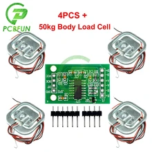 HX711 AD Module corps capteur de pesage capteur de pression capteur de pression + 4 pièces 50kg échelle humaine capteurs de poids de cellule de charge + outils de mesure