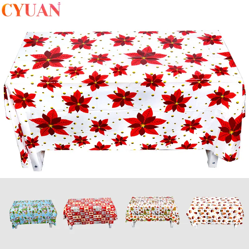 

New Year Christmas Tablecloth Kitchen Dining Table Decorations Table Covers Christmas Ornaments Noel Xmas Decorations for Hom