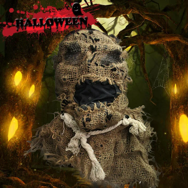 High Quality Horror Adult Scarecrow Mask Creepy Burlap Costume Fancy for Halloween Party VE | Дом и сад