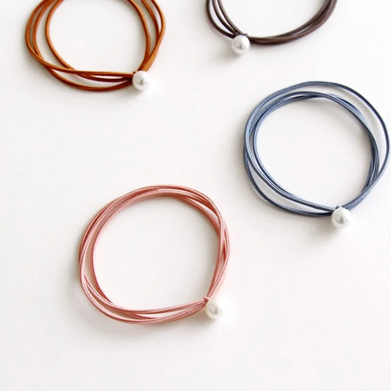 

South Korea Simple Elegant Versatile Cute Pearl Hair Band Headband Multilayer Ultra-stretch Rubber Band for Tying Hair Headwear