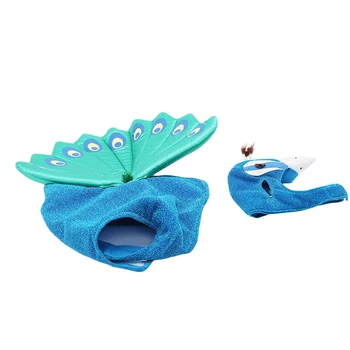 

Pet Coat Comfortable Pet Coat Cute Pet Costume With Blue Peacock Head Shape Hats