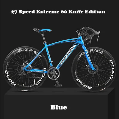 26-дюймовый 27 скоростной велосипед мертвых-Рыболовля на передний и задний механический дисковый тормоз 60 велосипед складной колесо пневматического грузоподъёмника студент - Цвет: Blue