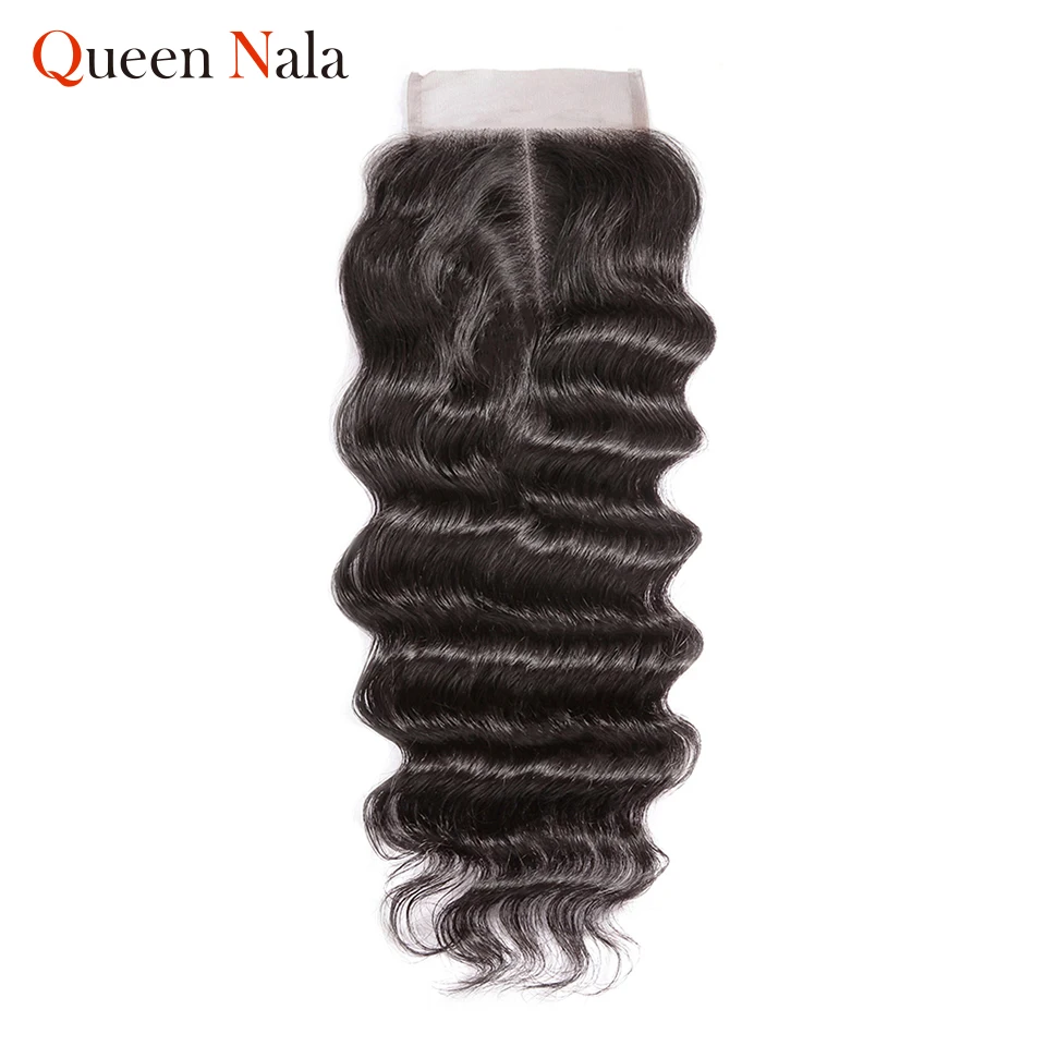 

Queen Nala HAIR Brazilian Natural Wave Closure Remy Human Hair 4"*4" Natural Color Swiss Lace Human Hair Closure