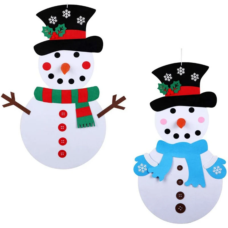1Pcs DIY Christmas Tree Snowman With Ornaments Fake Christmas Tree Kids Toys Christmas Party Decoration New Year