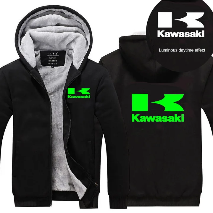 Мужские толстовки зимние утепленные мужские свитера Kawasaki для мужчин зимние толстовки пальто на молнии 010 - Цвет: luminous