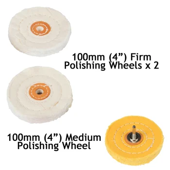 

7pcs Buffing Wheel Kit Metal Cleaning Polishing Professional Grinding Compound Deburring Cotton Blend Rotary For Drill Jeweler