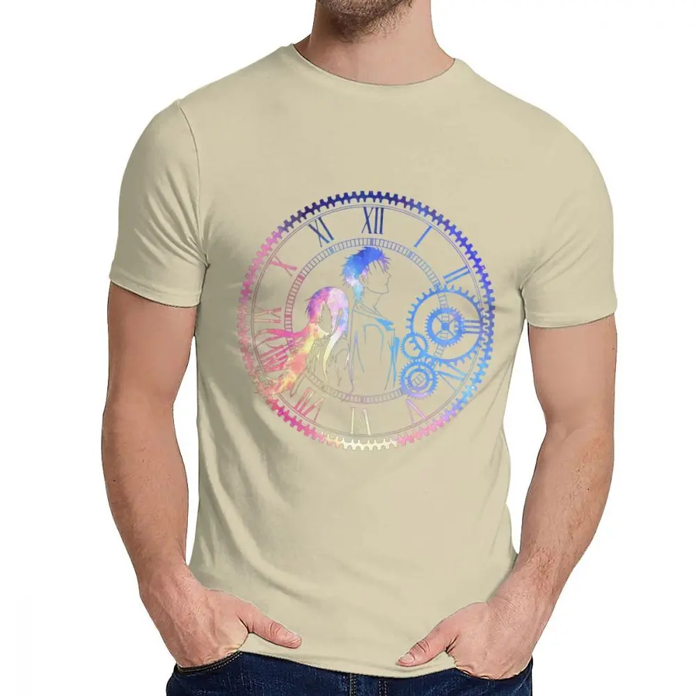 Steins Gate любящее смесь цветов футболка с круглым вырезом, популярные мужские футболка больших размеров - Цвет: Хаки