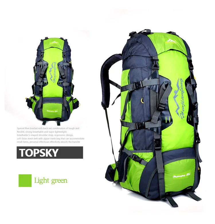 Climbing Outdoor Bags 80L Nylon External Frame hiking backpacks Unisex Travel waterproof man women Camping Trekking backpack