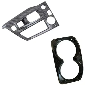 

for Peugeot 5008 3008 GT 2016 2017 2018 Carbon Fiber Gear Shift Panel Cover & Car Water Cup Holder