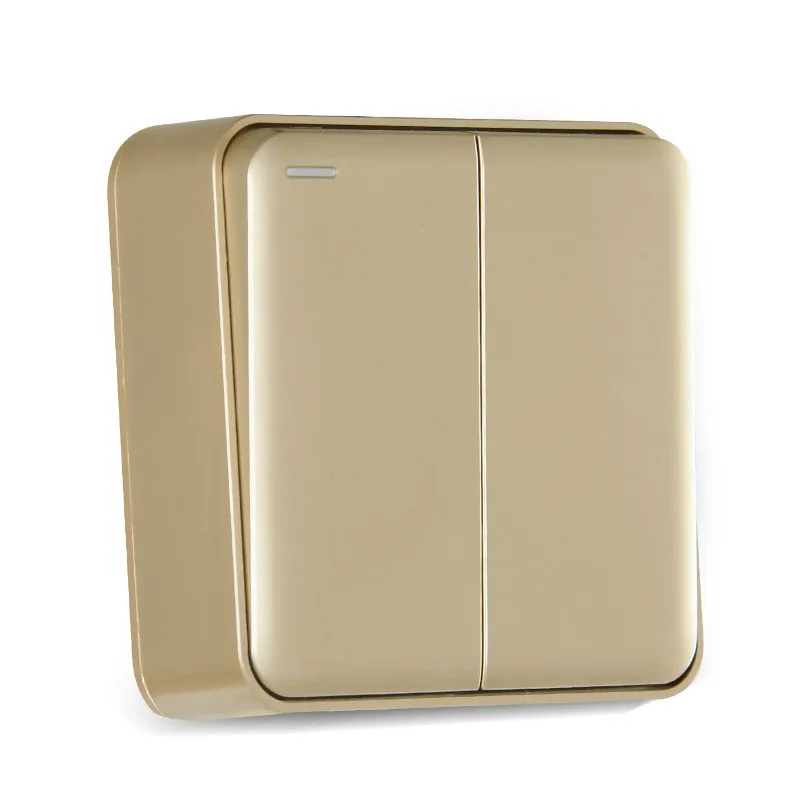 

Switch gold socket panel switch wall two single control fluorescent bright installation