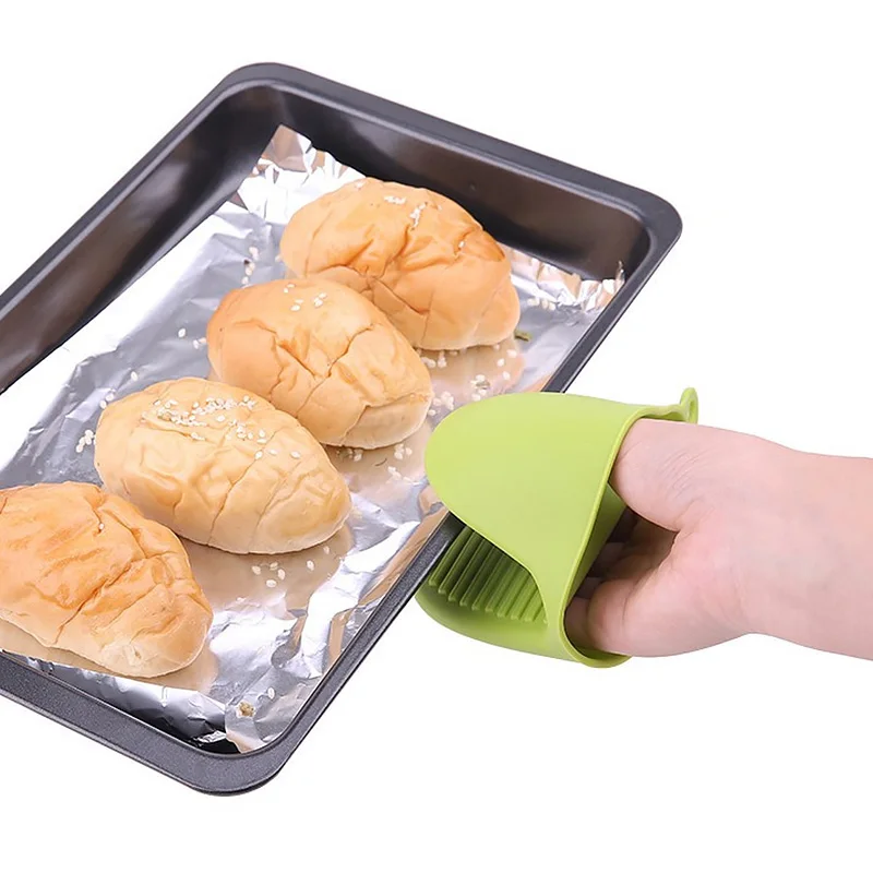 1Pc Silicone Heat Resistant Gloves Clips Insulation Non Stick Anti-slip Pot Bowel Holder Clip Cooking Baking Oven Mitts