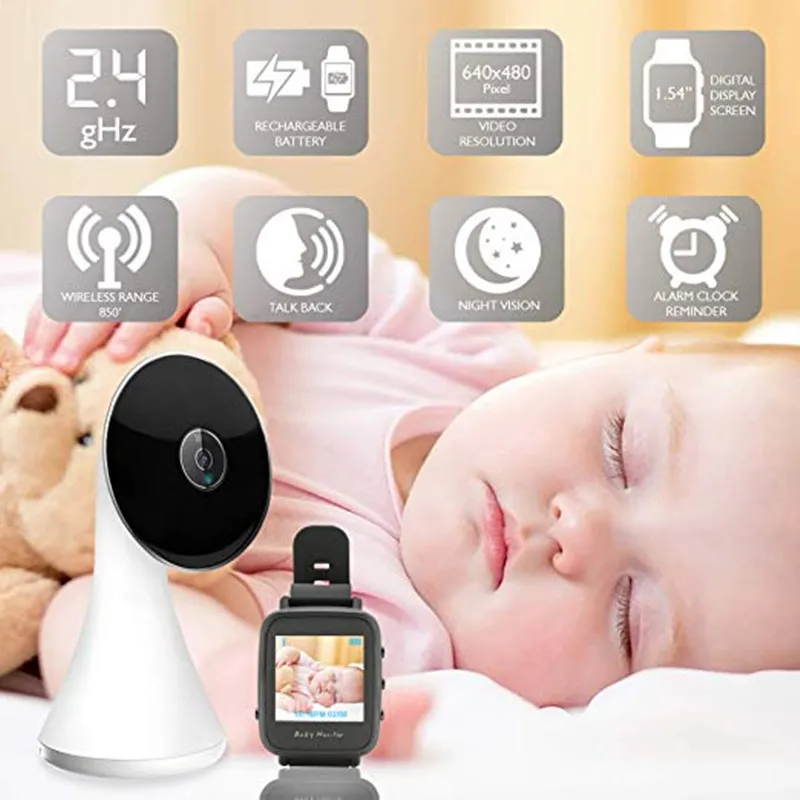 US $298.40 New Style Nanny Care Wireless Monitors Audio Baby Intercom Baby Monitor Smart Watch