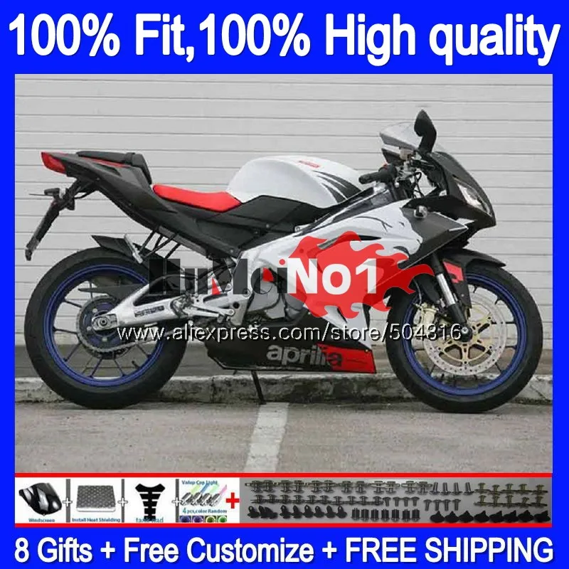 Инъекции для Aprilia RS 125 RS125R RSV125 R Белый Черный 35MC. 64 RS-125 2012 2013 RS125 для детей возрастом 12, 13, 14, 15, 16 обтекатели