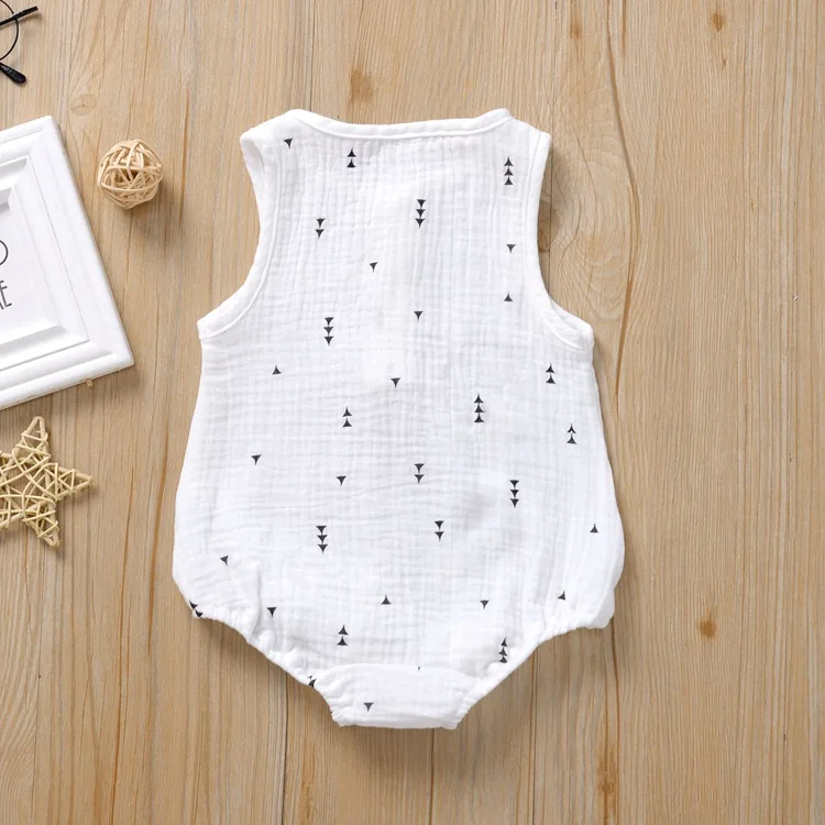 Summer Baby Boys Girls Romper Muslin Cotton Linen Infant Romper Playsuit Jumpsuit Fashion Newborn Baby Clothing black baby bodysuits	