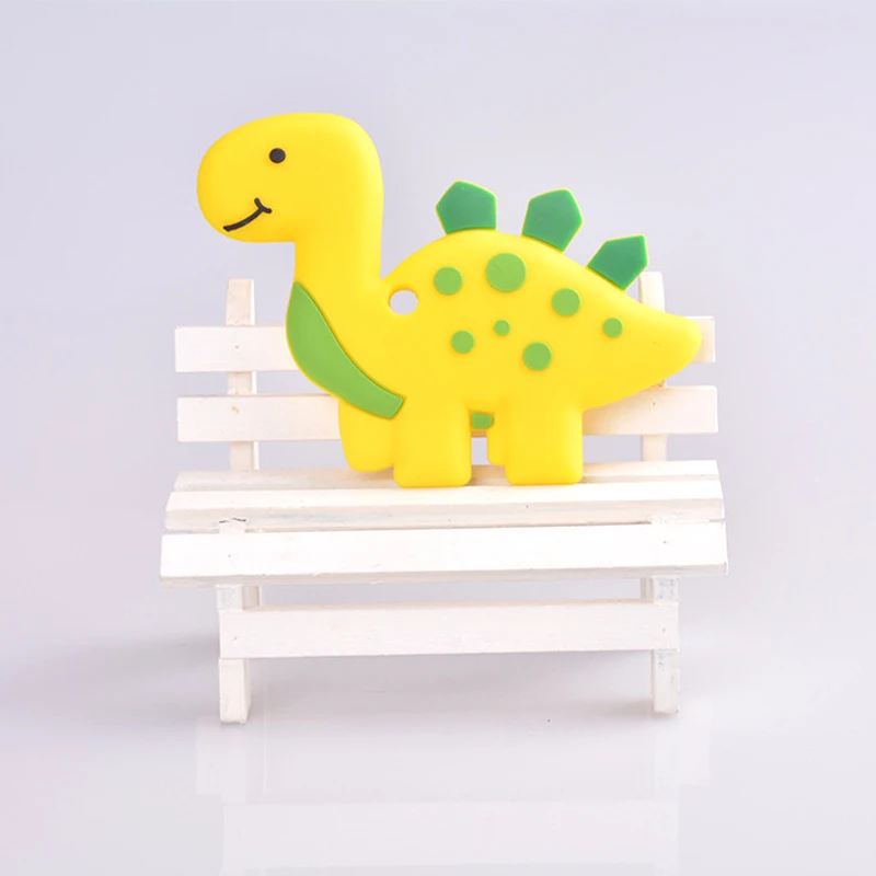 Dinosaur cartoon silicone beads baby teether safe high quality teether