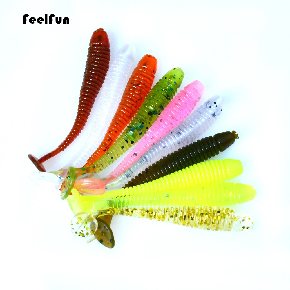 FeelFun 20 шт./лот Т Хвост Мягкая наживка воблер 45 мм 0 7 г Swimbait искусственные