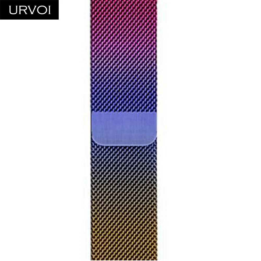 URVOI ремешок для Apple Watch Series 5 4 3 2 1 Миланская петля ремешок для iwatch 40 44 мм нержавеющая сталь магнитная пряжка с адаптером - Цвет ремешка: Colorful