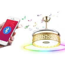 Bluetooth музыкальный потолочный вентилятор с пультом дистанционного управления, 220 В, современный вентилятор, лампы для ресторана, гостиной, кровати, декоративное освещение, 110 В