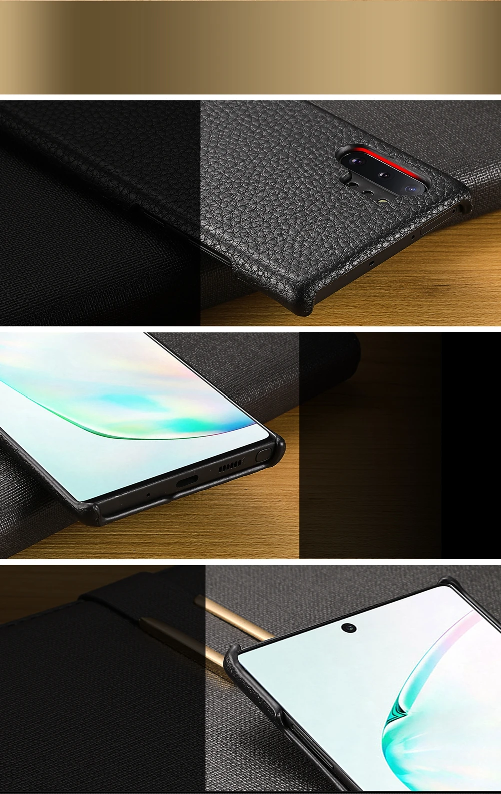 Чехол из натуральной кожи для samsung Galaxy Note 10/Note 10 Plus, чехол, Модный Роскошный деловой кожаный чехол с рисунком личи для samsung Galaxy Note 10/Note 10 Plus, чехол для телефона s