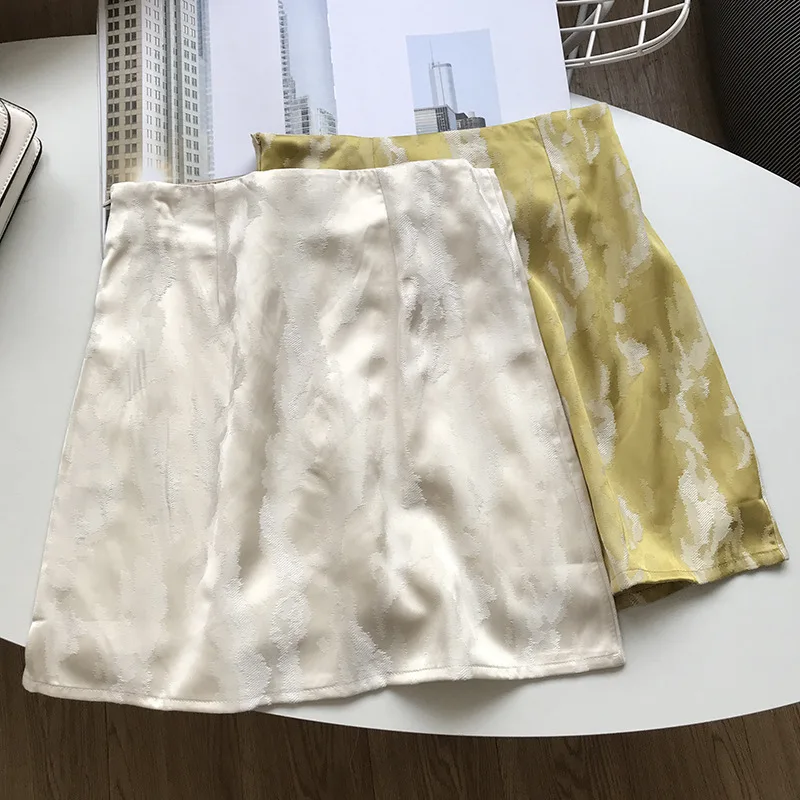 

Korean-style Versatile High-waisted Students Skirt Slimming Solid Color A- line Short Skirt-Style New Style Casual Western Style