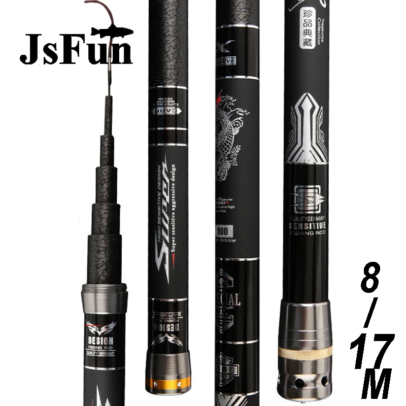 Snag it - 8M 9M 10M 11M 12M 13M 14M 15M 16M High Carbon Telescopic Fishing Rod Superhard Ultralight Long Section Pole Fishing Rod FR318