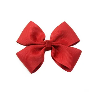 3 шт Твердые банты для волос с зажимом аллигатора Grosgrain резинка заколка для волос обратно в школу в стиле - Цвет: 2