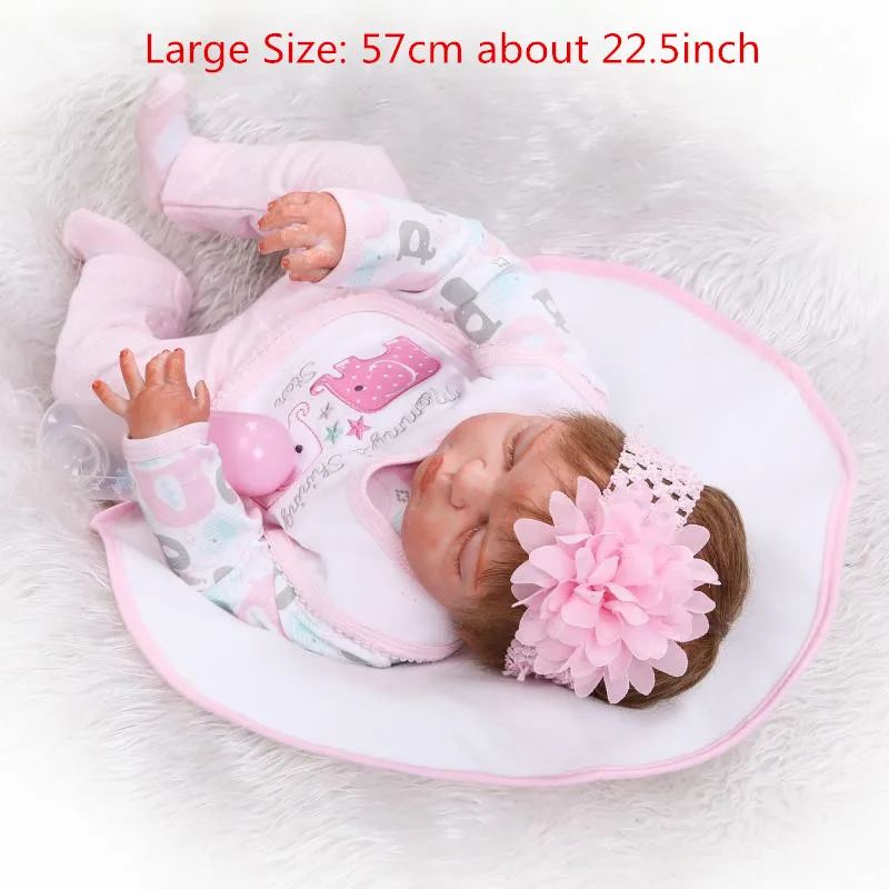 22,5 ''дюйма 57 см Симпатичные Reborn Baby Doll игрушечный олень, детский приятель кукла мягкая силиконовая виниловая реальные сенсорные игрушки 19 дюймов Детские куклы игрушки для детей, подарок на день рождения