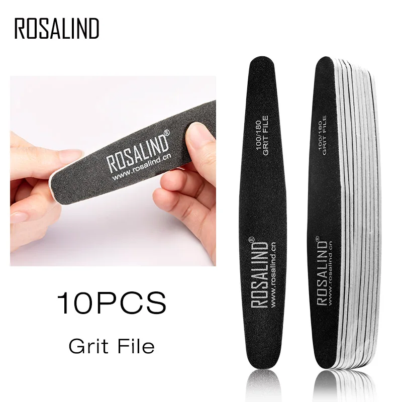 

ROSALIND Nail Files For Manicure Nail Buffer Pulisher Tools Semi Permanent Nail Sponge Buffering Sanding Block Gel Art