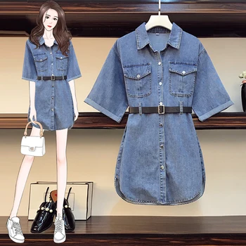 

COIGARSAM 4XL Plus Size Half Sleeve Shirt Womens tops New Women shirts Blue 3396