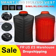 Electric Heated Vest USB Heating Vest Outdoor Winter Thermal Cloth Feather for Camping Hiking Warm Hunting Jacket for Man