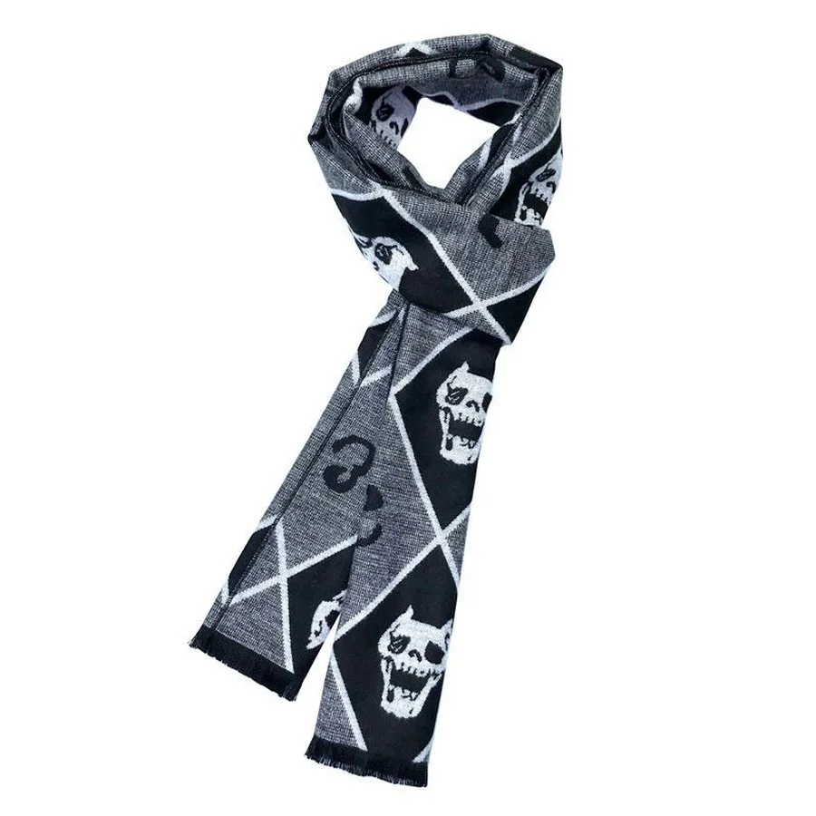 Anime jojo bizarro adventure scarf kira yoshikage cotton halloween scarf skull cosplay accessory attire woman present jpjo scarf accessories knitting scarf
