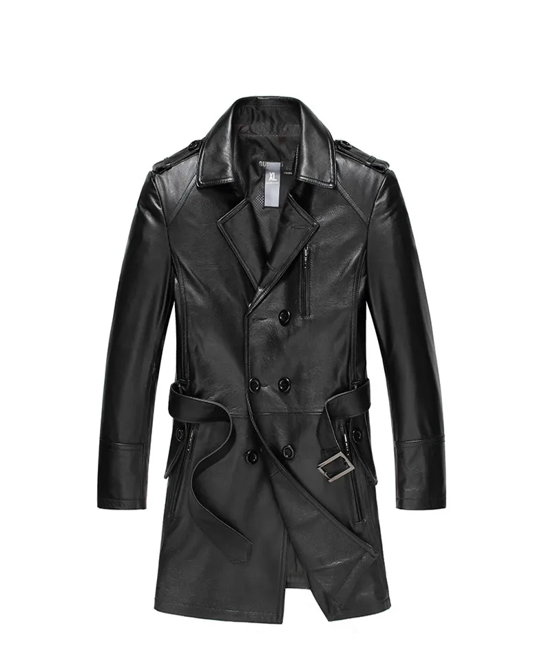 Осенне-зимняя мужская куртка из натуральной коровьей кожи, куртки, мужская одежда, Мужская s плюс размер, длинное пальто Jaqueta De Couro