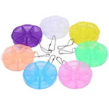 

Portable Round 7 Grid Plastic Pillbox Storage Jewelry Display Jewelry Beads Case