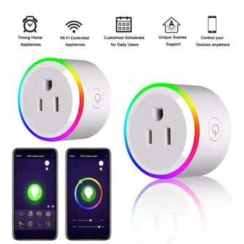

1 Mini Smart Plug Outlet Wifi Socket W/ Light Work For Amazon Alexa Google Home