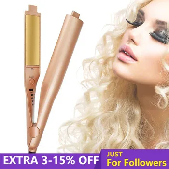 

Tyme Iron 2 In 1 Hair Straightener Gold Twist Flat Iron Hair Curling Hair Straightening Tools Hair Iron Fast Heating Hair Curler