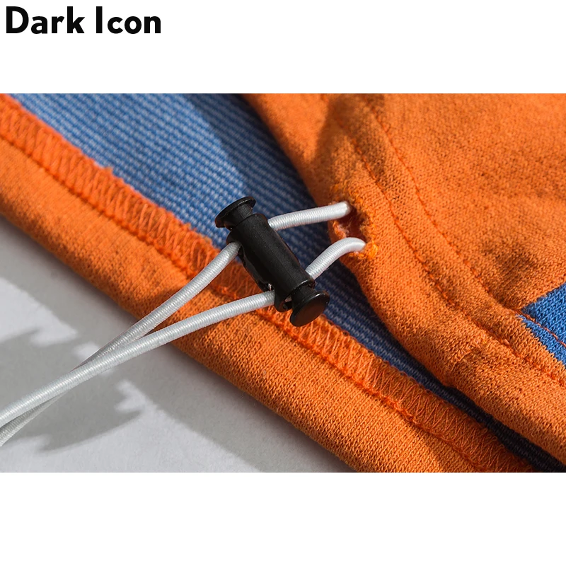 Dark Icon Striped Street Men’s Hoodies Oversized Hip Hop Hoodie Front Pocket Streetwear Sweatshirts and Hoodies Men Clothing