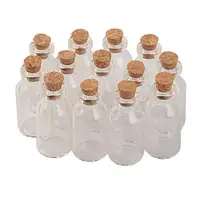 5ml Small Glass Jars With Cork Mini Empty Glass Bottles Wood Lid Glass Vial Wishing Bottles 18X40X12.5 mm 100 pcs 1