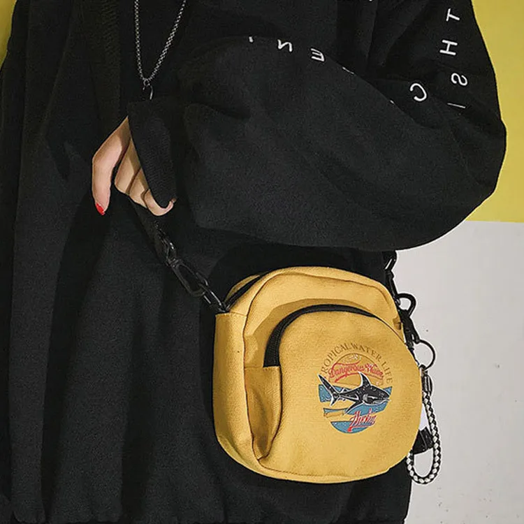 В японском стиле Harajuku уличная сумка на плечо женская с принтом Повседневная Универсальная Мода Южная Корея INS студентов Холщовая Сумка Sh