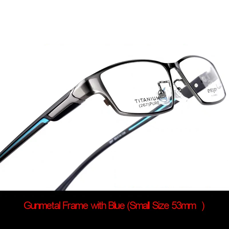 Titanium Glasses Frame Men Square Optical Frames Transparent Prescription Glasses Frame Myopia Glasses Espejuelos De Moda - Цвет оправы: 53mm gunmetal blue
