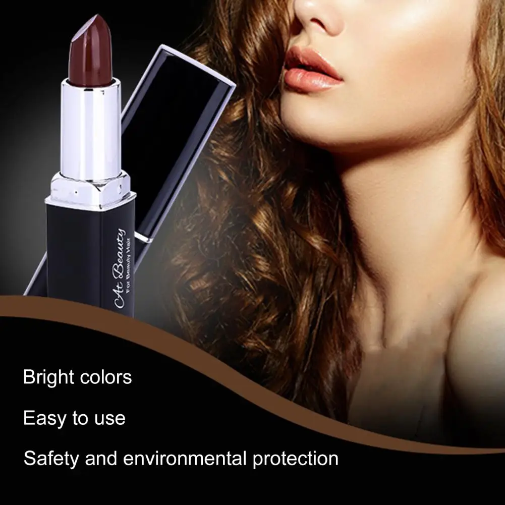 3g One-Time Hair Dye Stick Lipstick-Like Design Coverage Instantaneity Hair Care Color Modify Dye Stick Girl hair dye stick