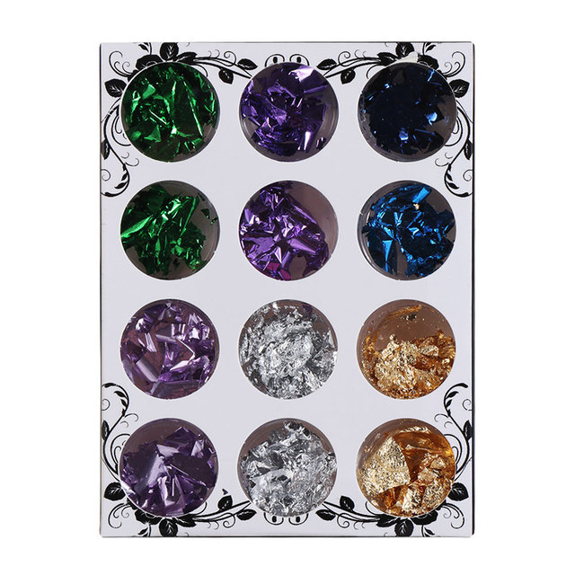 Gold/Rose gold/Silver Flakes Glitter Aluminum Foil Sequins Chrome Powder Nails Irregular Sticker Nail Art Manicure Decor