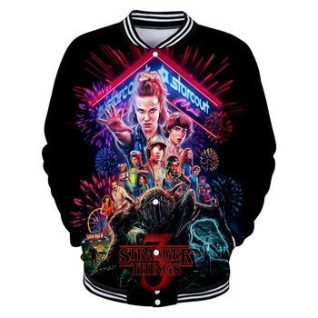 

Stranger Things Baseball Uniform women/men 3D Polyester Slim Baseball Jacket Fashion 2019 New Casual Streetwear