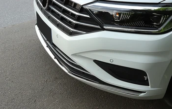 

For VW Jetta Sagitar 2019 A7 Exterior Accessories Steel Chrome Front Engine Hood Decorative Strips Cover Trims 3pcs