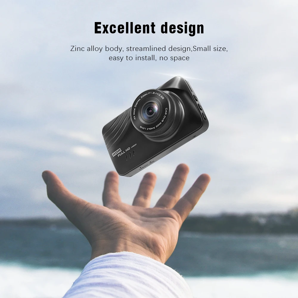 Dash Cam FHD 1080P Мини Автомобильный видеорегистратор с одним объективом камера 3,0 дюймов экран видеорегистраторы автоматический цикл записи приборная панель транспортного средства g-сенсор