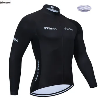 

6XL 2020 Winter Team STRAVA BLACK Cycling Clothing Bike jersey Mens Bicycle shirts Long sleeves pro Cycling Jerseys bike Maillot