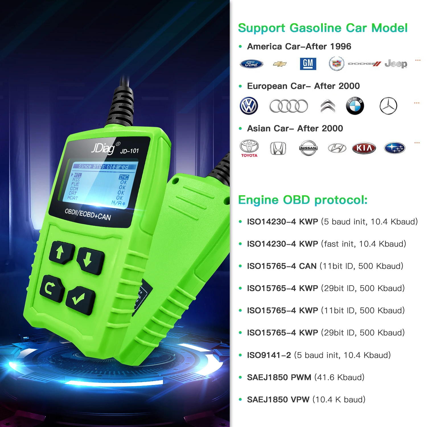 Leitor de código detector de carro leitor